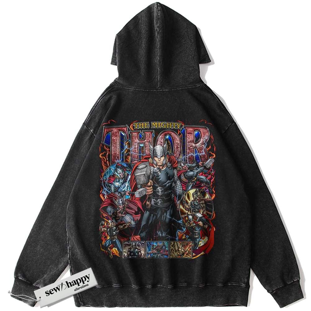 Wash Hoodie Thor Hoodie, Marvel Comics Hoodie, Vintage Hoodie