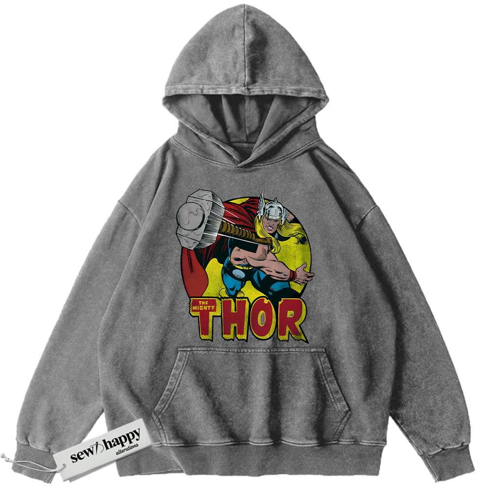 Wash Hoodie Thor Hoodie, Marvel Comics Hoodie, Vintage Hoodie