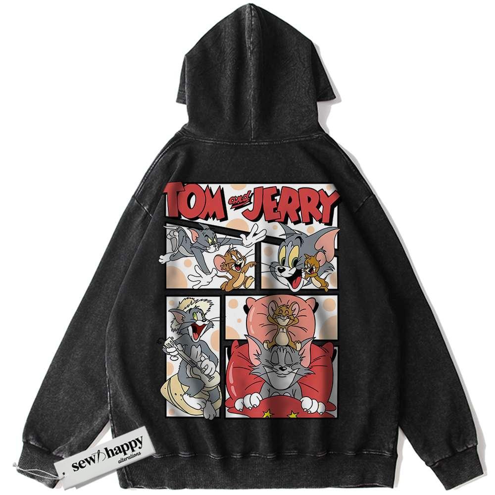 Wash Hoodie Tom and Jerry Hoodie, Animated Hoodie, Vintage Hoodie