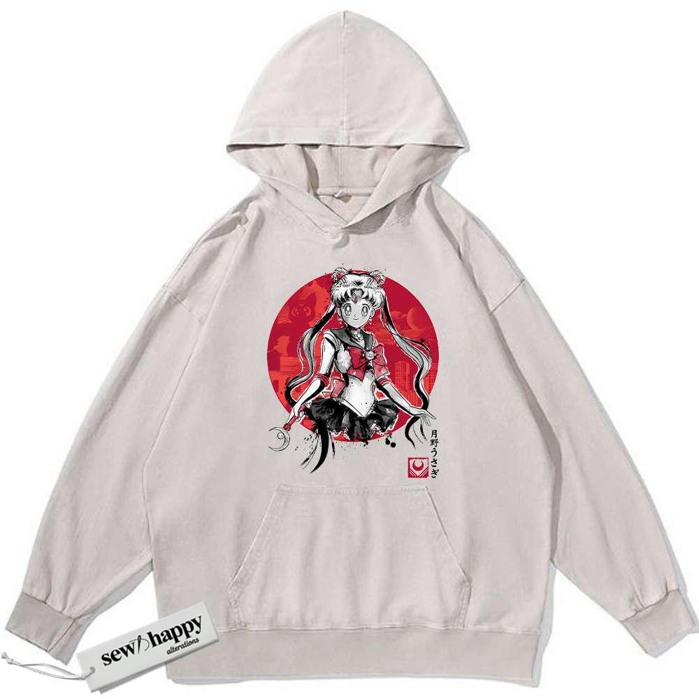 Wash Hoodie Usagi Tsukino Hoodie, Sailor Moon Hoodie, Anime Hoodie, Vintage Hoodie