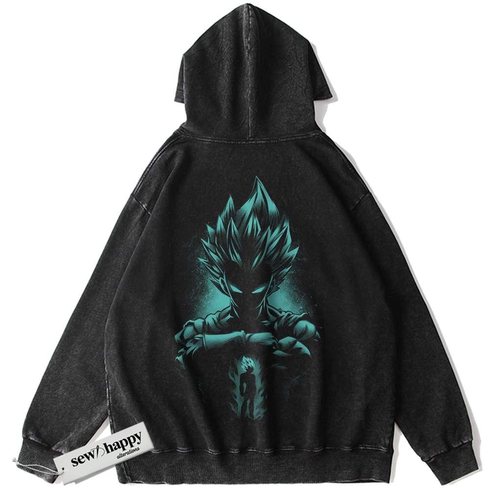 Wash Hoodie Vegeta Hoodie, Dragon Ball Hoodie, DBZ Hoodie, Anime Hoodie, Vintage Hoodie